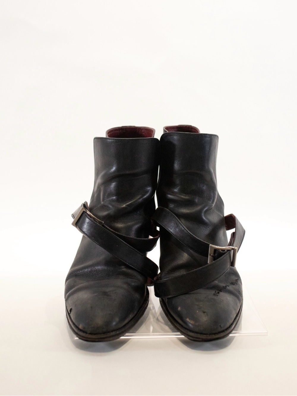 Loveless Men's Leather Strap Ankle Boots - Picture 2 of 4